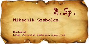 Mikschik Szabolcs névjegykártya