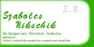 szabolcs mikschik business card